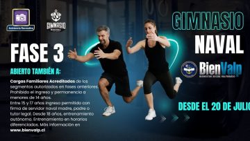 Gimnasio Naval habilita Fase 3 para Cargas Familiares Acreditadas